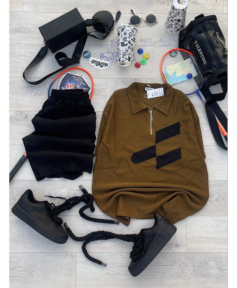 Sweatshirt sport zip marron