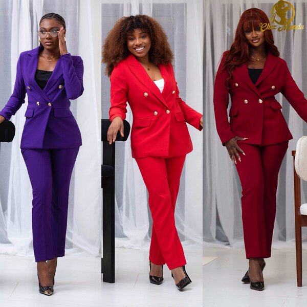 Ensemble pantalon et veste de costume pour femme