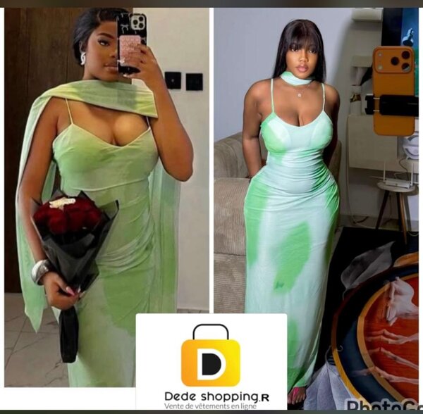 Robe longue élégante verte