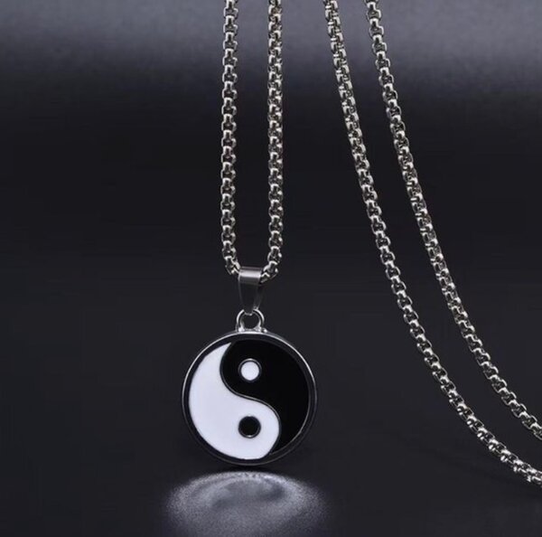 Collier Yin Yang en acier inoxydable