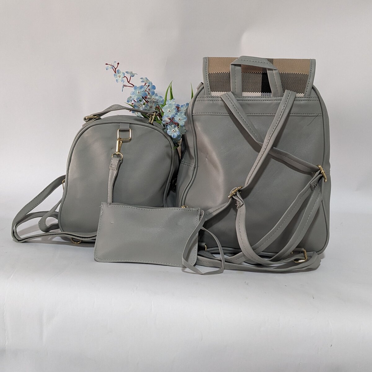 Kids leather 3 in 1 backpack