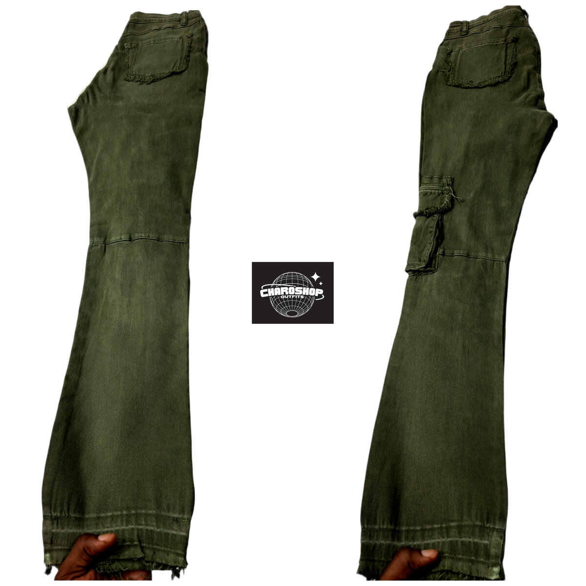 Pantalon cargo vert tendance