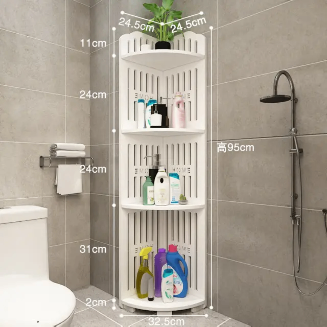 Étagère d'angle de salle de bain
