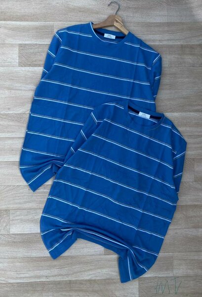 Pull rayé bleu homme