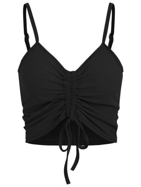 Top noir à bretelles fines