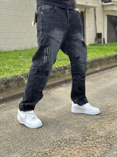 Jean baggy noir délavé