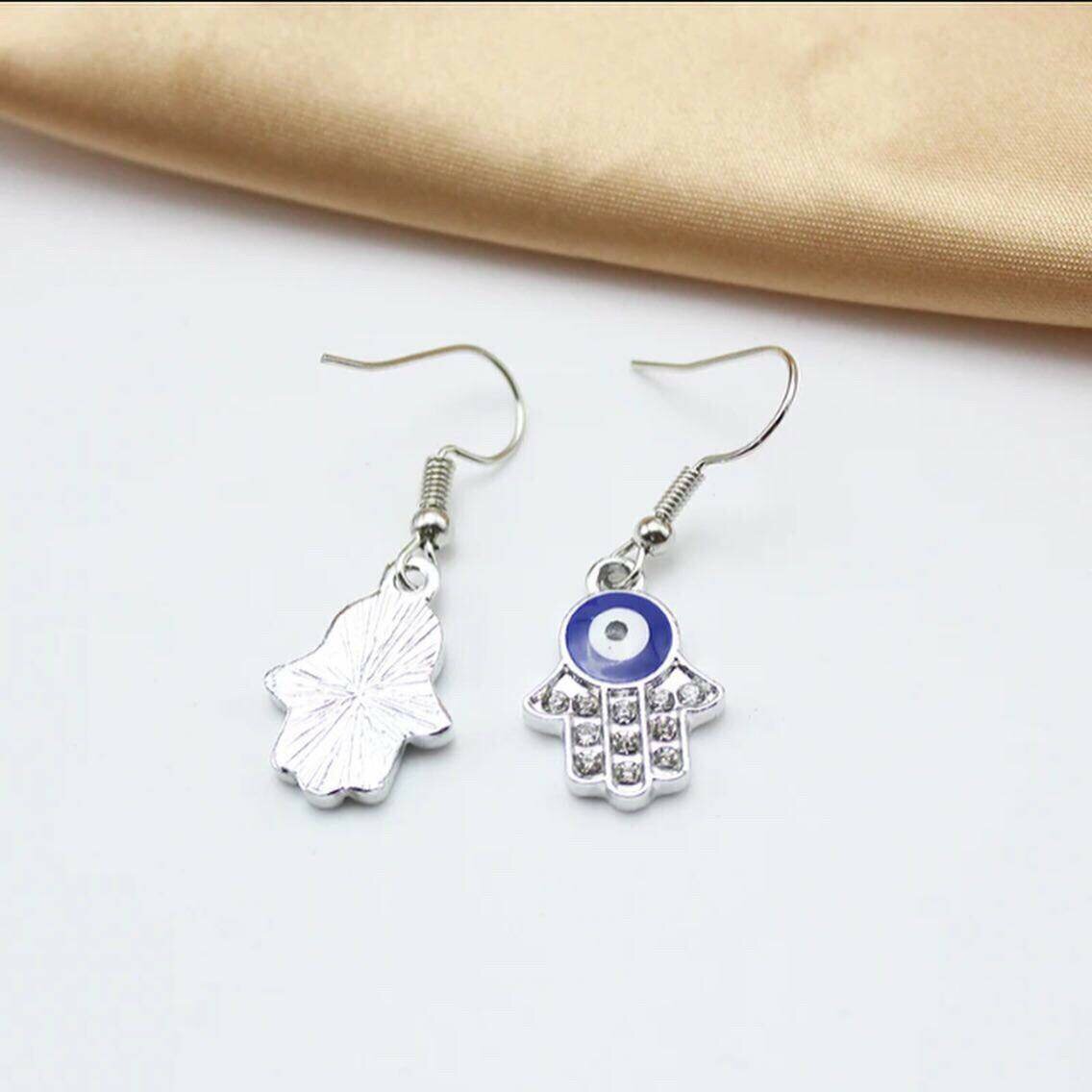 Hamsa/Fatima hand with   Pendant drop earrings