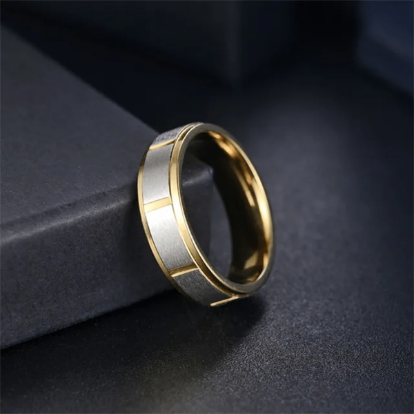 Bague en titane bicolore élégante