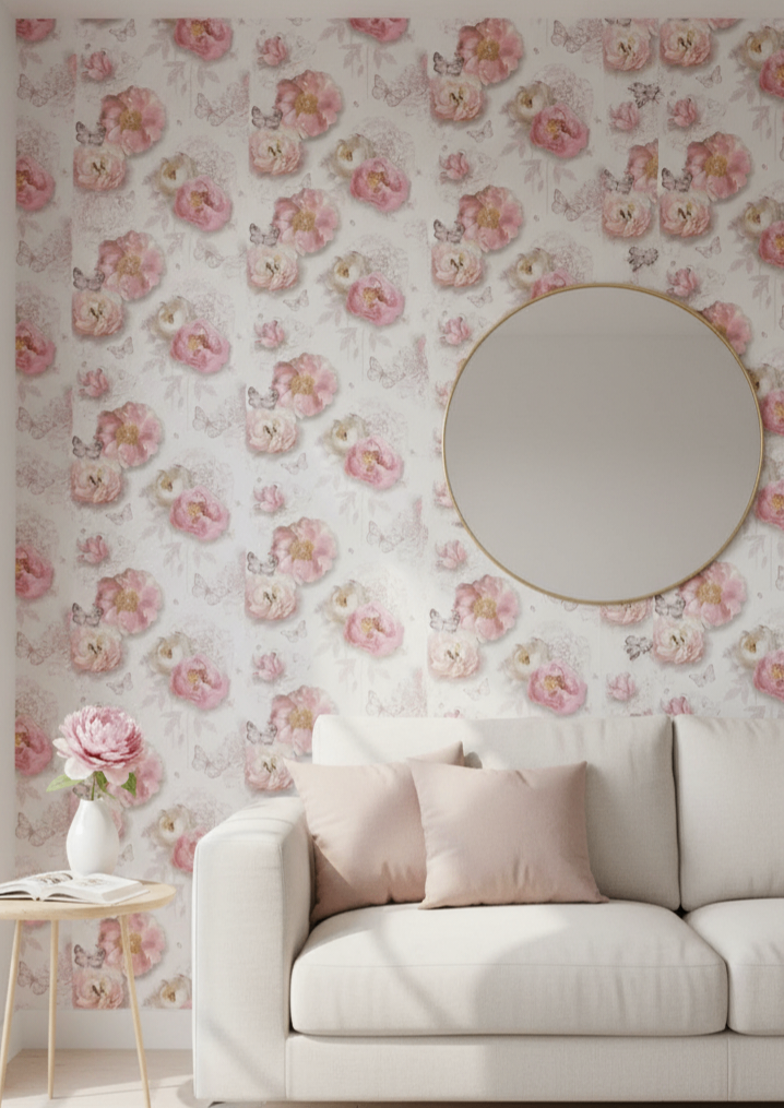 Papier peint floral romantique