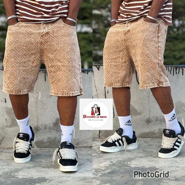 Shorts en denim délavé homme