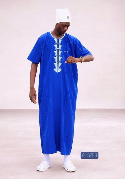 Tunique africaine bleue pour homme