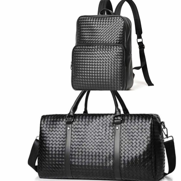 Set sac à dos et sac de voyage tressés