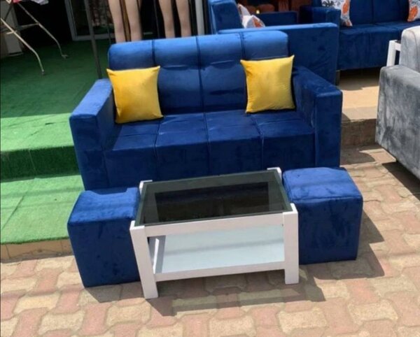 Canapé-lit 3 places en velours bleu