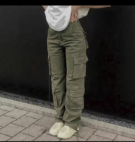 Pantalon cargo vert femme