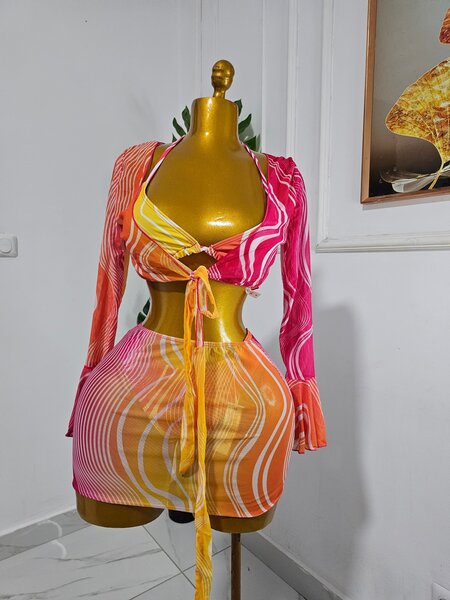 Robe décontractée multicolore