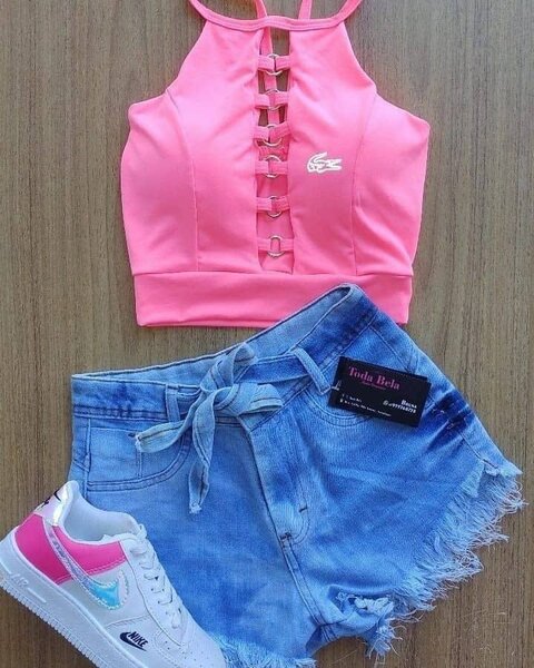 Jeans short and top