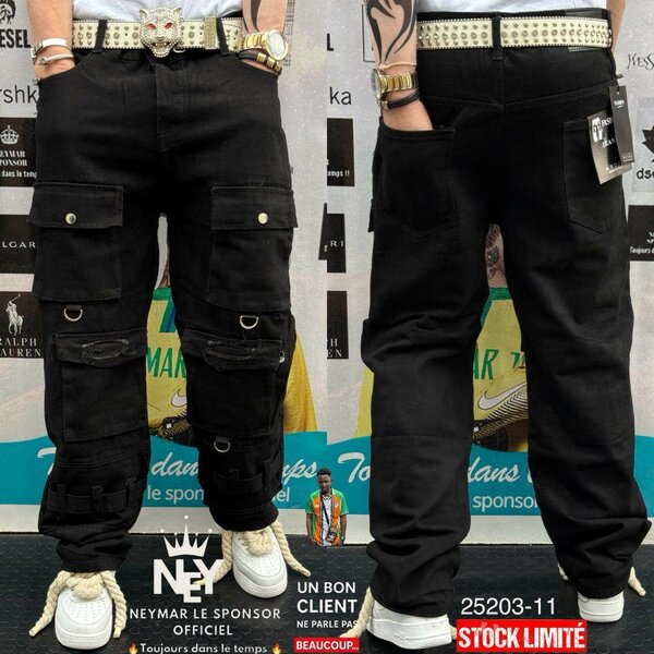 Pantalons Cargo Noirs Homme