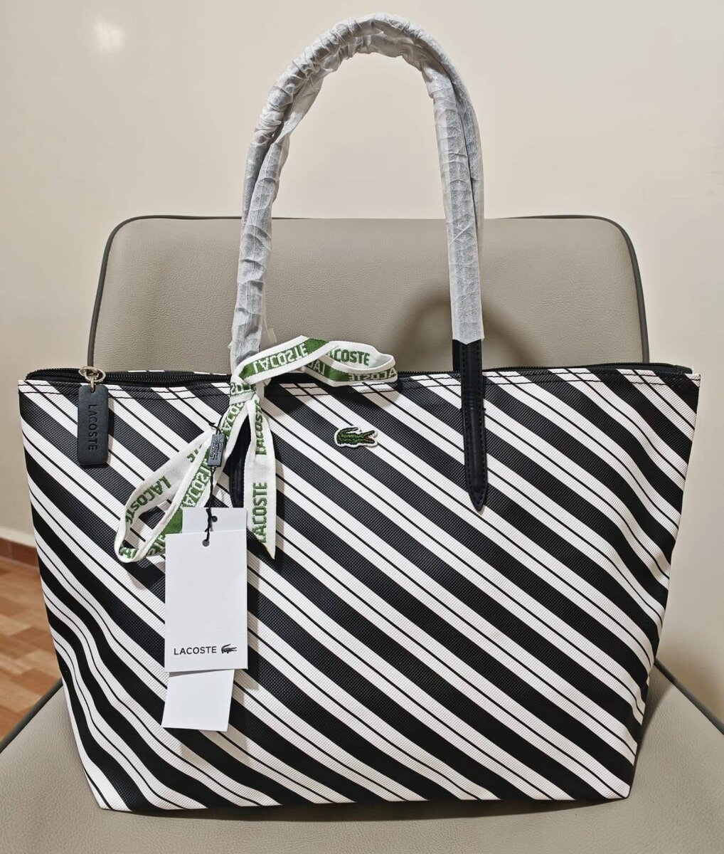 Sac cabas Lacoste rayé