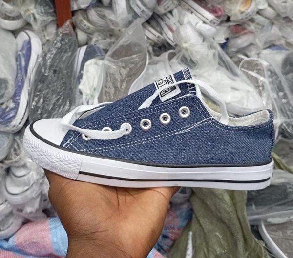 Baskets en toile bleue unisexes