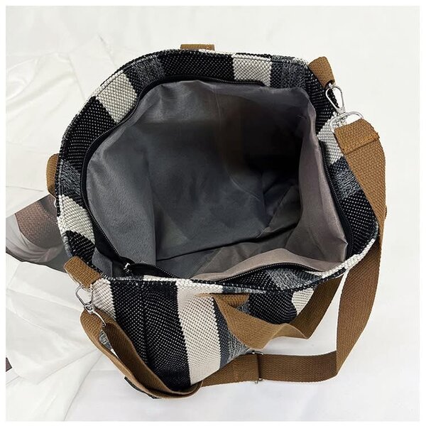 Sac cabas rayé en toile