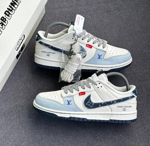 Nike x Louis Vuitton Dunk Low blanc bleu
