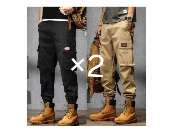 Pantalons cargo homme x2
