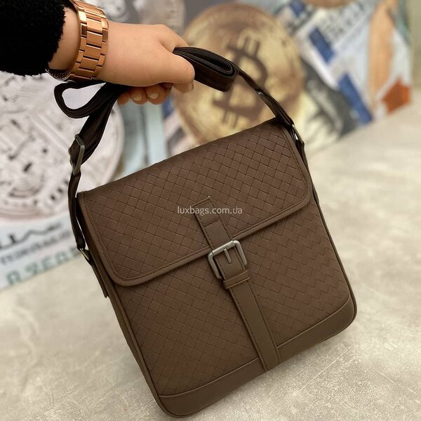 Sac bandoulière tressé marron