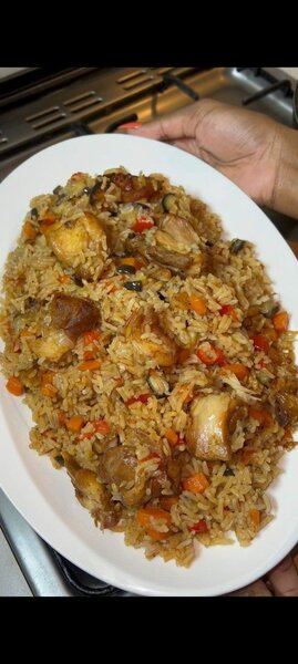 Riz aux légumes et 1/2 poulet