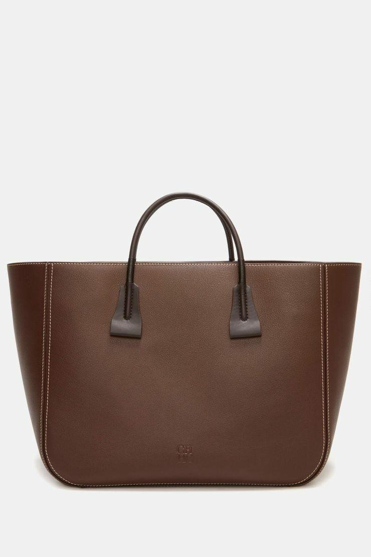Sac cabas en cuir marron