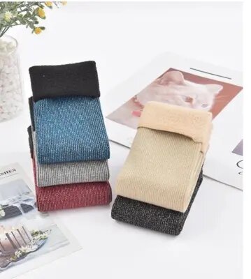 Glitter thermal velvet socks