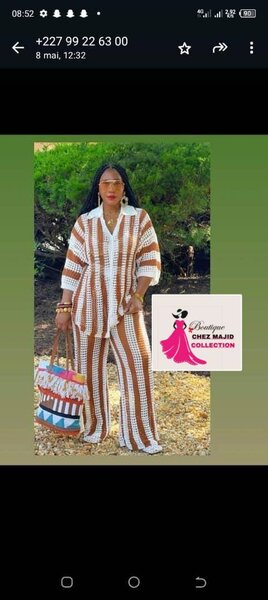 Ensemble à rayures style décontracté