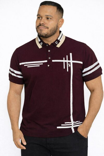 Polo homme marron avec détails blancs