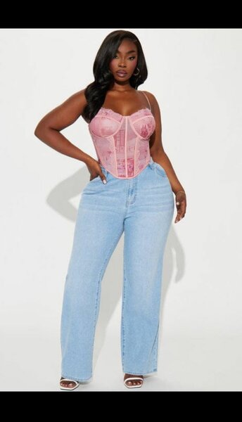 Corset Bustier en Dentelle Rose