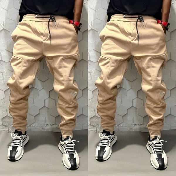Jogging cargo beige homme