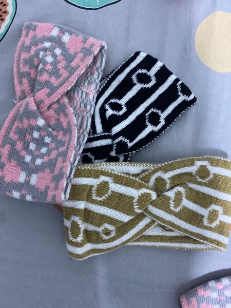 Lot de Bandeaux Torsadés en Tricot