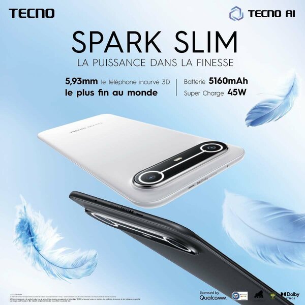 Tecno Spark Slim - Smartphone ultra-mince 5,93mm