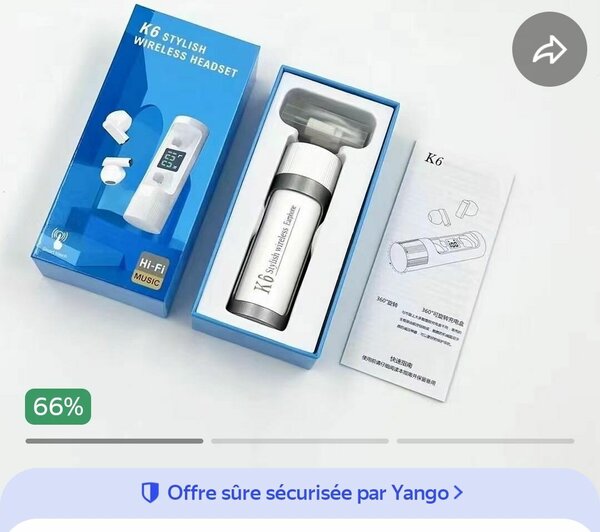 Écouteurs Bluetooth K6