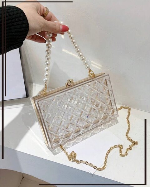 Sac transparent à perles