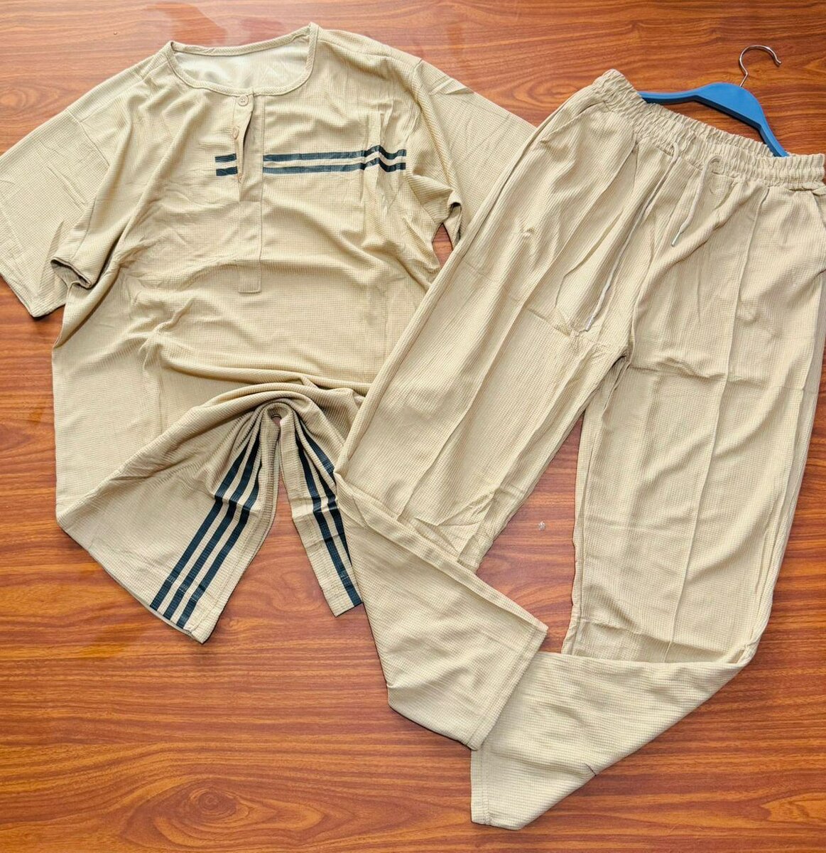 Mens Kaftan Sets Traditional Dress Short - sleeve Top & Down