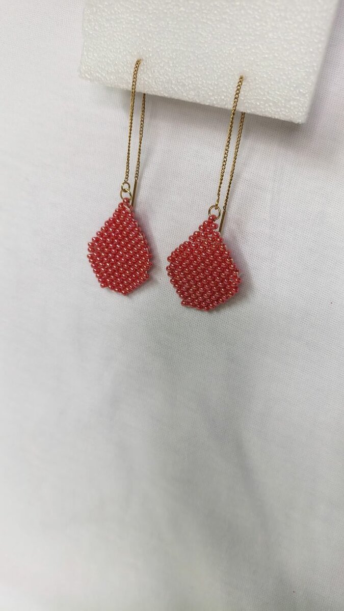 Boucles d'oreilles en perles rouge