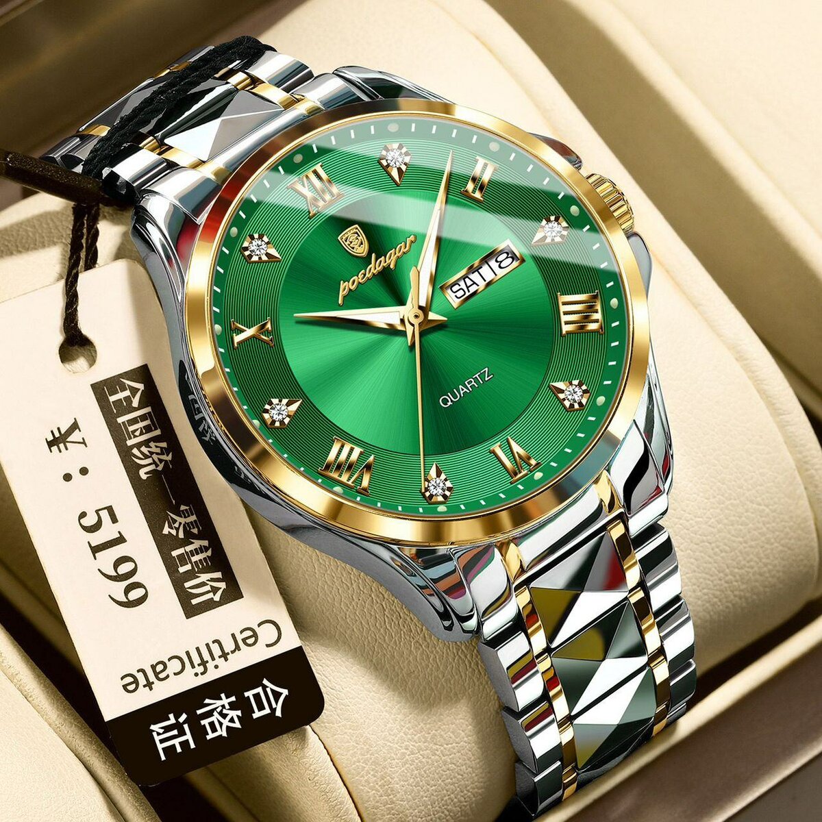 Montre homme quartz luxe