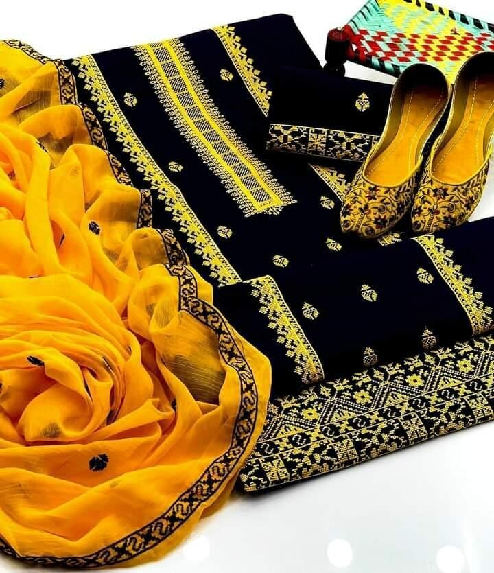 3pc unstitched Cotton suit