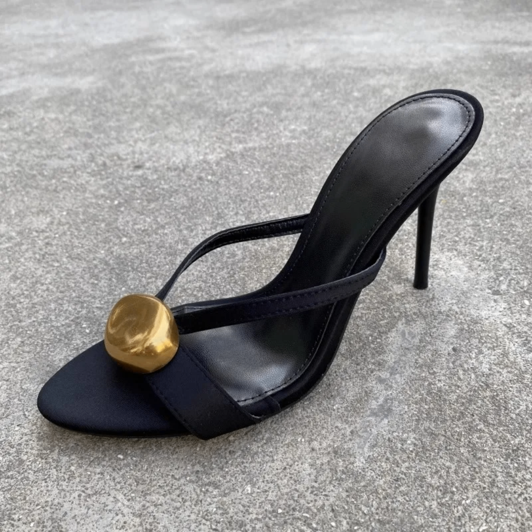 Sandales talons zara dorées