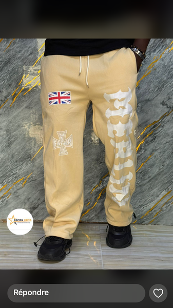 Jogging beige avec motif