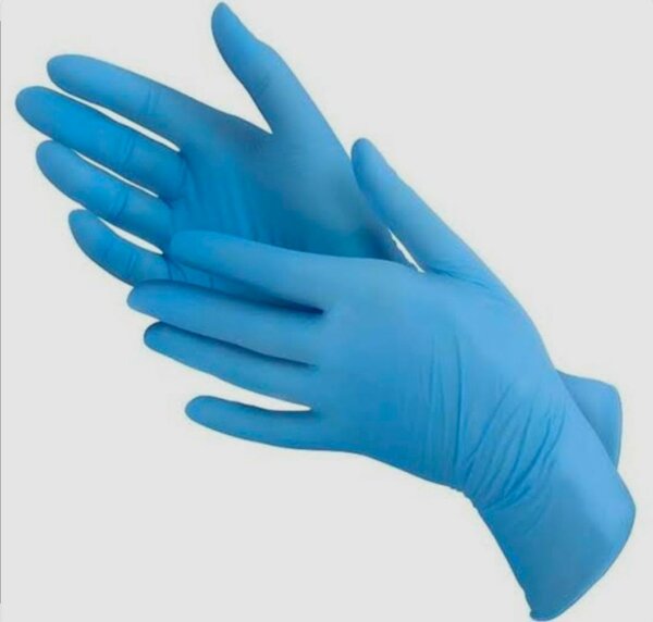 Gants en nitrile bleus