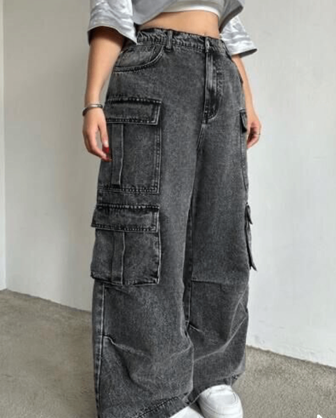 Pantalon cargo ample femme