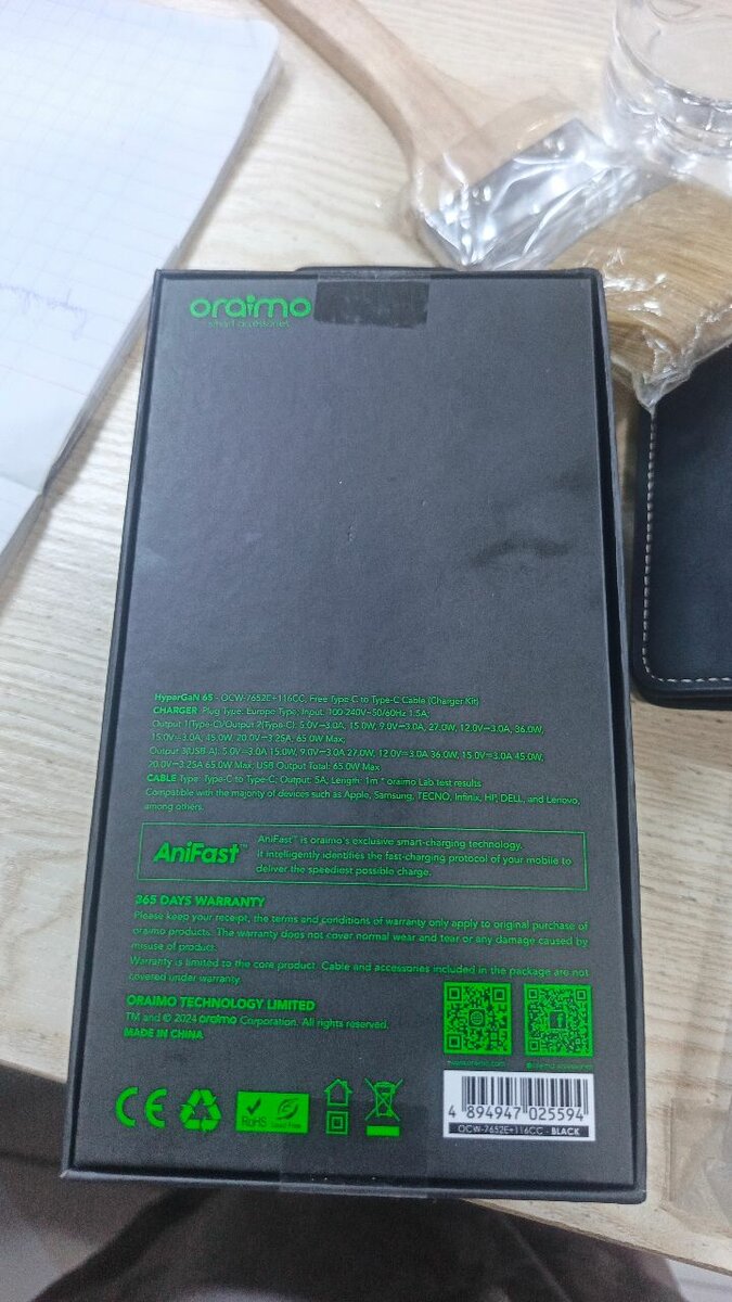Chargeur USB-C 65W oraimo