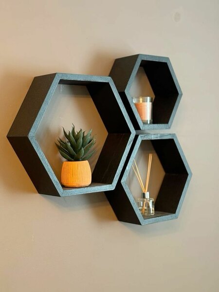 Hexagon Floating Shelves -3set