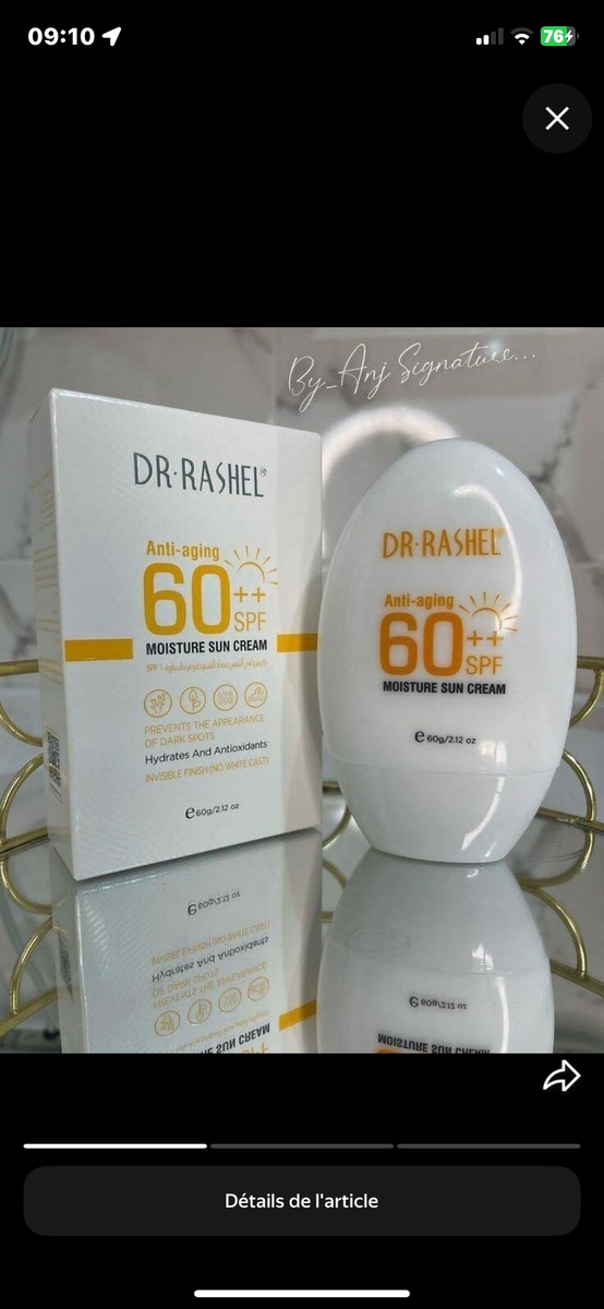 Crème solaire SPF 60+DR Rashel