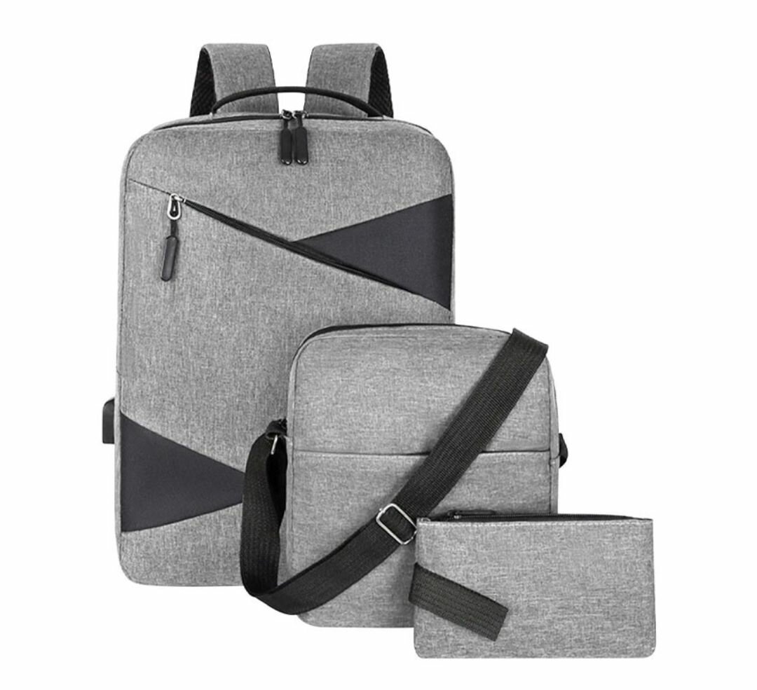 3PCS LARGE CAPACITY WATERPROOF NYLON BACKPACK HAND BAG SHOUL